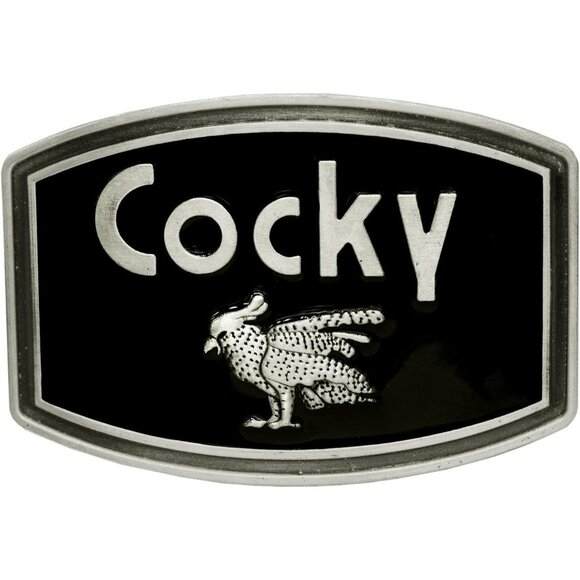 Men's Black/Grey  Cocky Bird Animal Designs Western Cowboy Style Belt Buckles - Picture 1 of 6